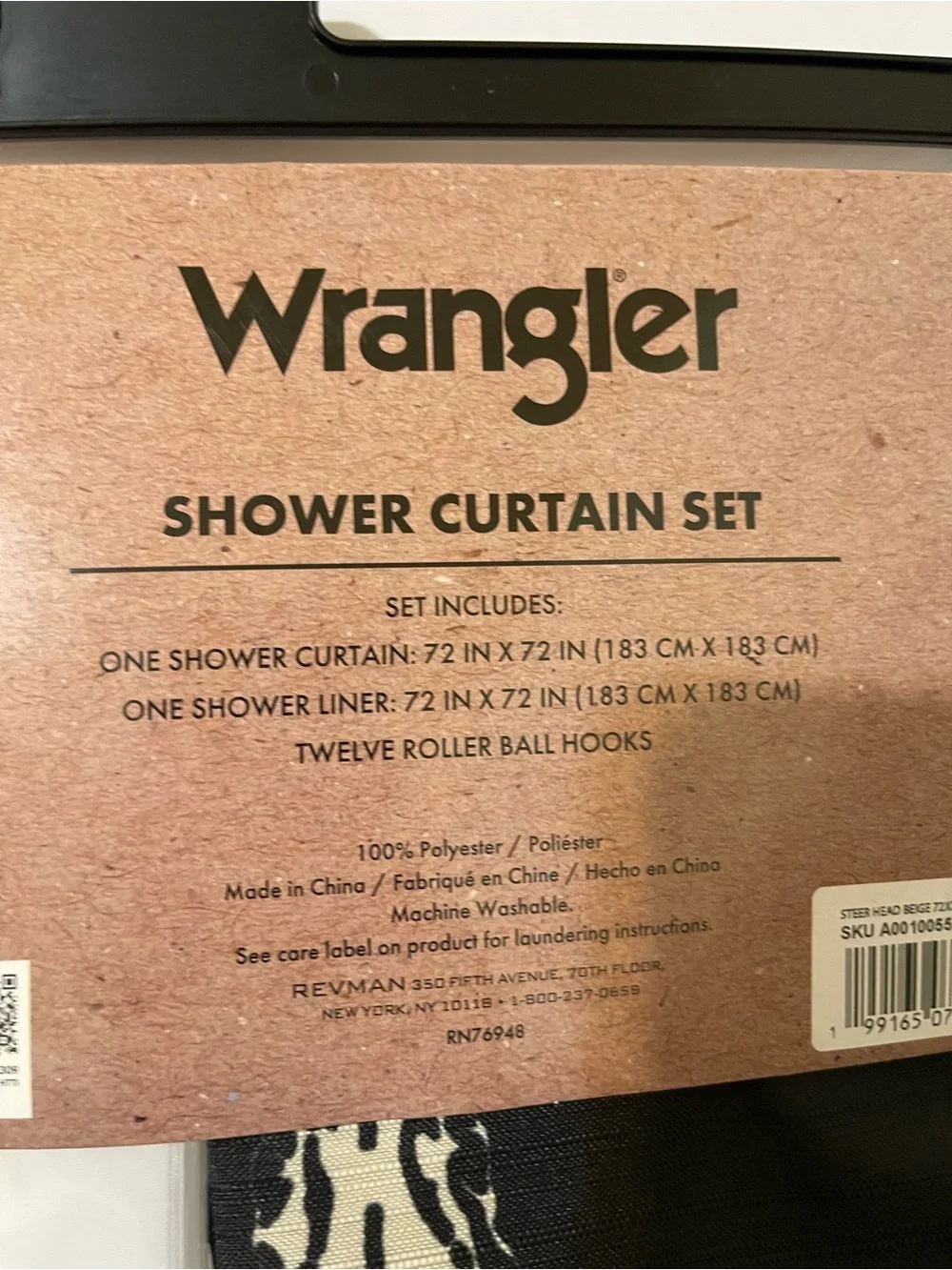 Wrangler Steer Skull Shower Curtain Set - NWT